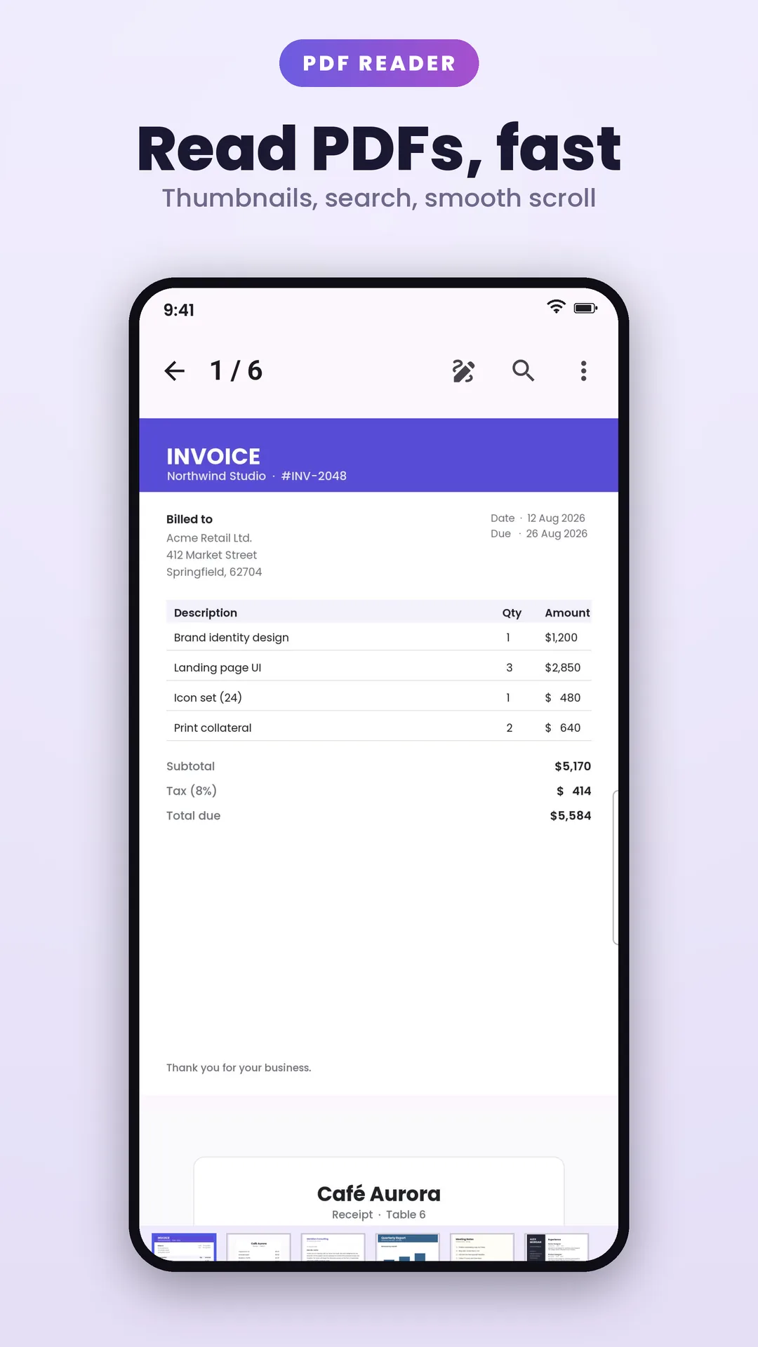 Image to PDF: PDF Scanner Android app screenshot 5 of 8 — Scan, convert & edit PDFs. Entirely on your phone.