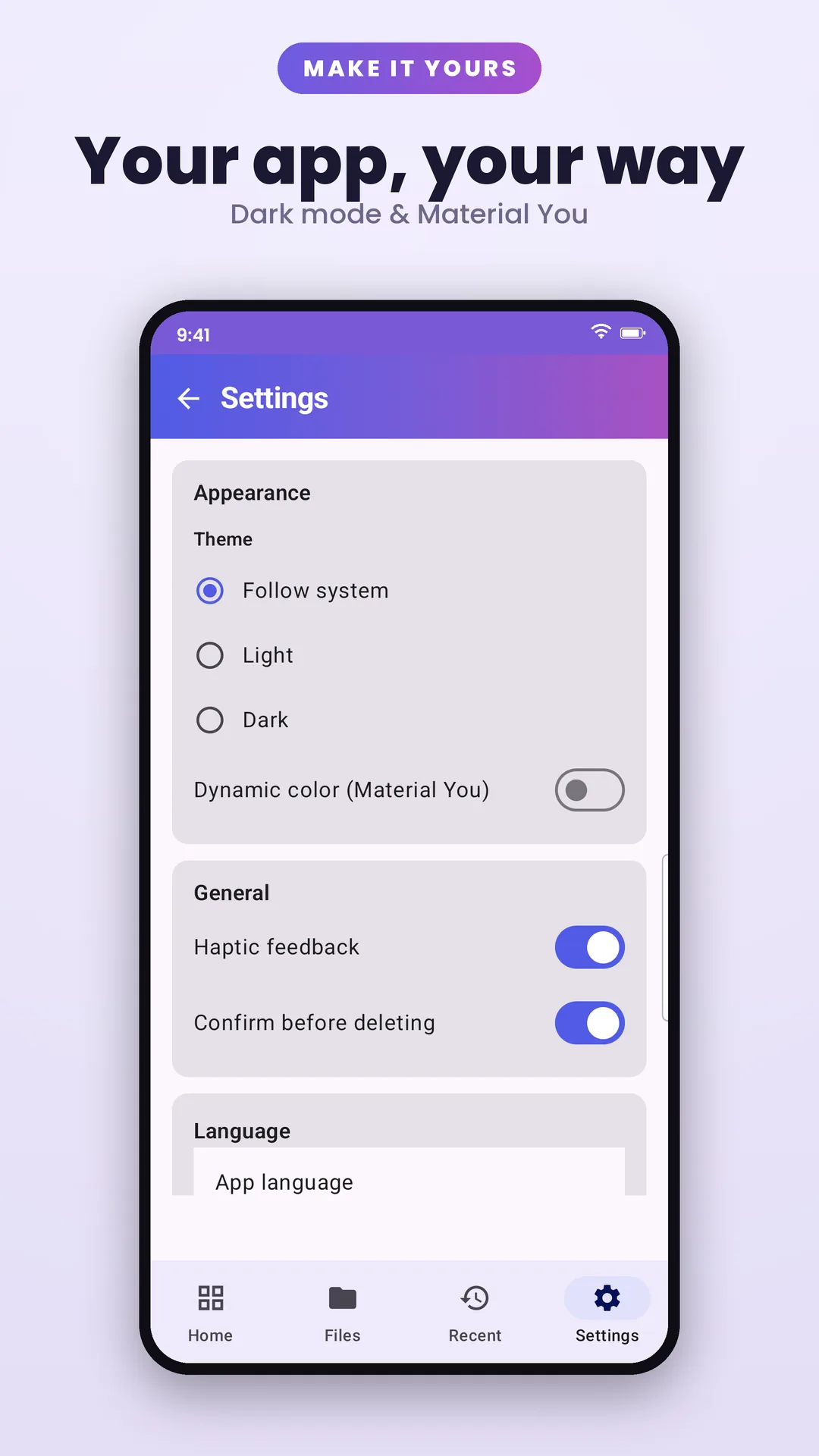 Image to PDF: PDF Scanner Android app screenshot 8 of 8 — Scan, convert & edit PDFs. Entirely on your phone.