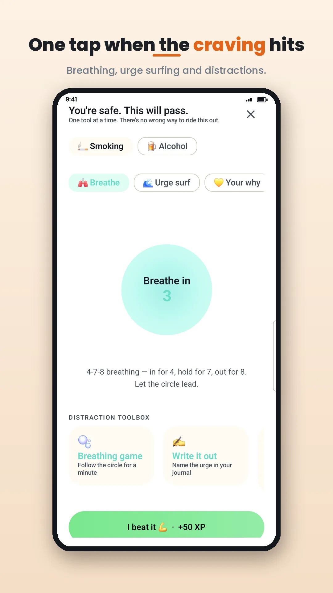 QuitWin: Addiction Tracker Android app screenshot 3 of 8 — Quit anything. Win every day.